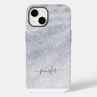 Eleganter Silver Glitzer iPhone 14 Hülle