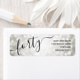 Eleganter Silver Glitzer Lights 40. Geburtstag