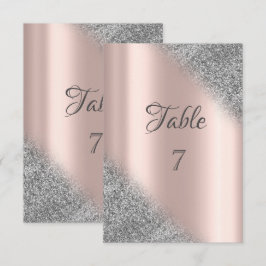 Eleganter Silver Glitzer Ombre Rose Gold Table Einladung