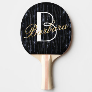 Eleganter Silver Glitzer Plus Name für ein benutz Tischtennis Schläger