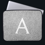 Eleganter Silver Glitzer und Sparkle Monogram Laptopschutzhülle<br><div class="desc">Eleganter Silver Imitats Glitzer und sparkle Elegant Monogram Case. Dieser Fall kann so angepasst werden,  dass er Ihren Anfangs- und Vornamen enthält.</div>