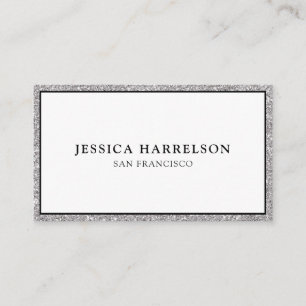 Eleganter Silver Glitzer Visitenkarte