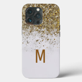 Eleganter Silver Gold Glitzer Custom mit Monogramm Case-Mate iPhone Hülle