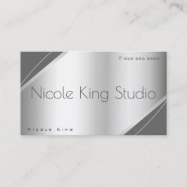 Eleganter Silver Gray Black Glam Style Beruflich Visitenkarte
