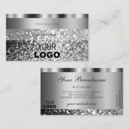 Eleganter Silver Sparkling Glitzer mit Logos Moder Visitenkarte