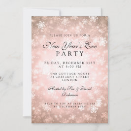 Eleganter Silvester Party Kupfer Winter Einladung
