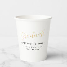 Eleganter Simple Gold Script Abschluss White