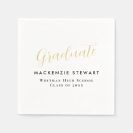 Eleganter Simple Gold Script Abschluss White Serviette