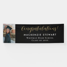 Eleganter Simple Gold Script Foto Abschluss Banner