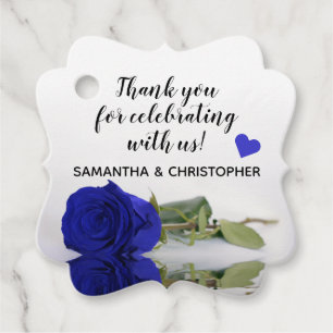 Eleganter Single Royal Blue Rose Wedding Vielen Da Geschenkanhänger