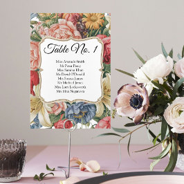 Eleganter Sitzcharts Regencycore Regency-Stil Tischnummer