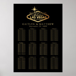 Eleganter Sitzplan der Hochzeit in Urlaubsort Las  Poster