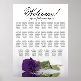 Eleganter Sitzplan Tisch 31 Königlich Violette Ros Poster