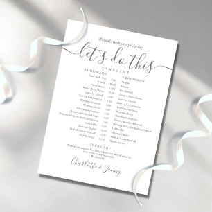 Eleganter Skript-Hochzeitsplan Zeitachse Programm