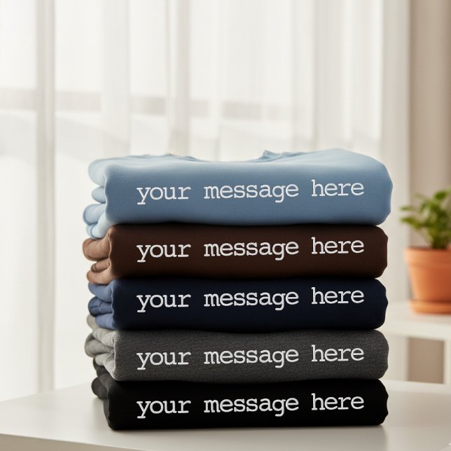Eleganter Skript-Text mit individueller Nachricht  Besticktes Sweatshirt (Embroidered text sweatshirt gift for mom | mother’s day | Father’s Day | Wife & Husband | Newlyweds)
