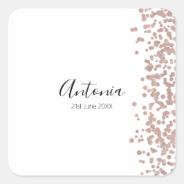 Eleganter Skriptname Birthday Quadratischer Aufkleber