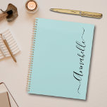 Eleganter Skriptname Planer<br><div class="desc">Aqua Mint grün personalisierten Namen Planer. Bitte kontaktieren Sie mich für Hilfe bei der Anpassung, falls erforderlich.</div>