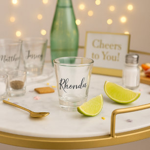 Eleganter Skriptname Schnapsglas