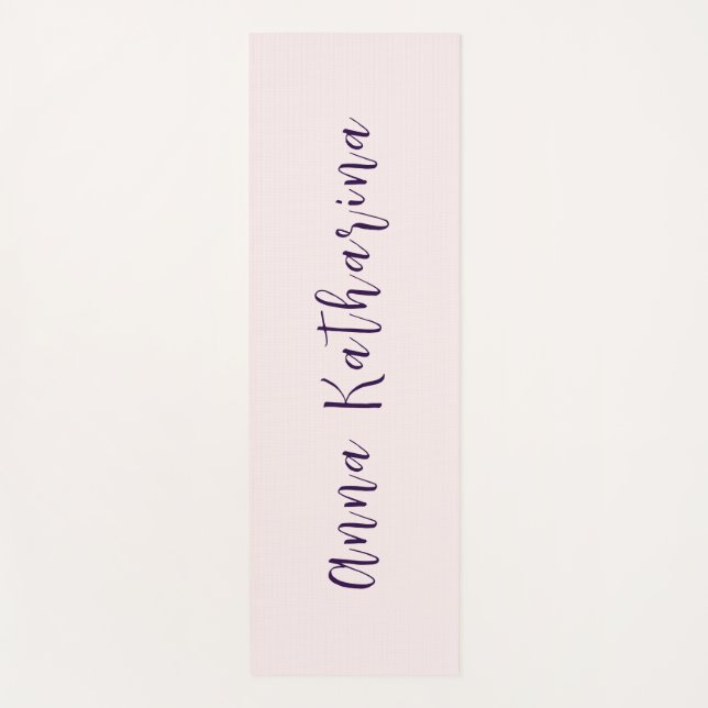 Eleganter Skriptname Solid Blush Yogamatte (Vorderseite)