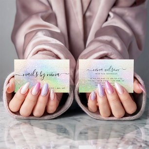 Eleganter Skriptsignatur-Holograph-Regenbogen-Glit Visitenkarte