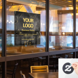 Eleganter Slogan für das Schwarze Gold-Marmor-Logo Fensteraufkleber