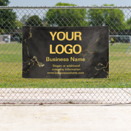 Eleganter Slogan für Schwarz und Gold-Marmor Banner