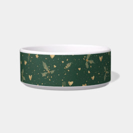 Eleganter Smarald & Gold Cat Bowl - Luxuriöses Hol Napf