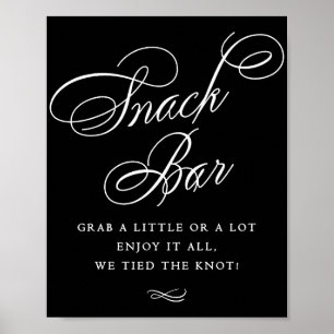 Eleganter Snack Bar Black Calligraphy Chic Table Poster