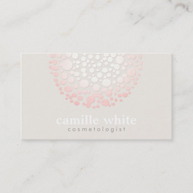 Eleganter Soft Pink Circles Wellness-Center und Sa Visitenkarte (Vorderseite)