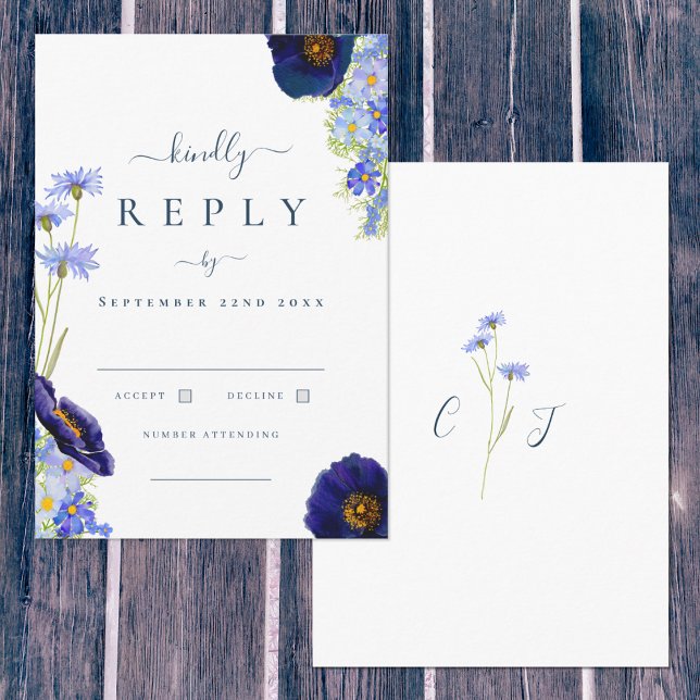 Eleganter Sommer Floral Wedding Reply RSVP Karte (Von Creator hochgeladen)