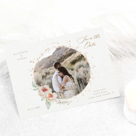 eleganter Sommergarten mit Blumen Save the Date Postkarte