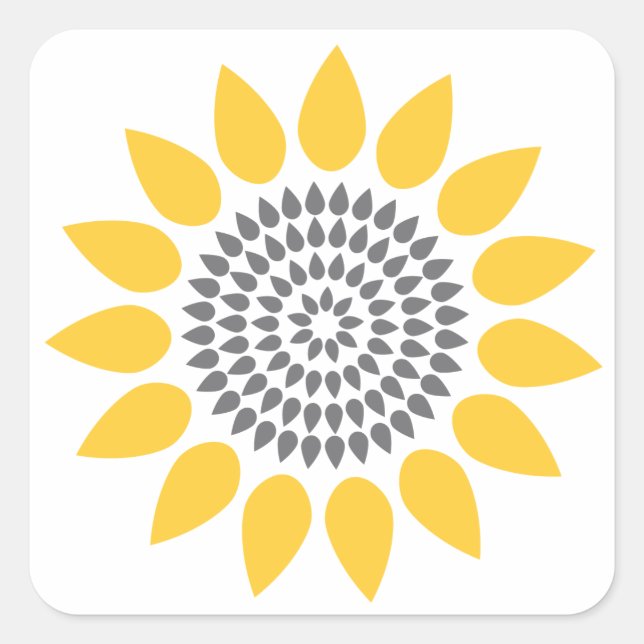 Eleganter Sonnenblume-Umschlag Aufkleber (Vorderseite)