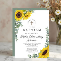 Eleganter Sonnenblumen Religiöse Taufe