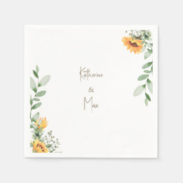 Eleganter Sonnenblumencocktail für Hochzeiten Gold Serviette