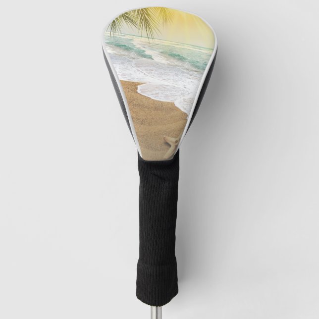 Eleganter Sonnenschein und Blue Ocean Beach Golf Headcover (Vorderseite)