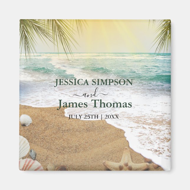 Eleganter Sonnenschein und Blue Ocean Beach Magnet (Vorne)