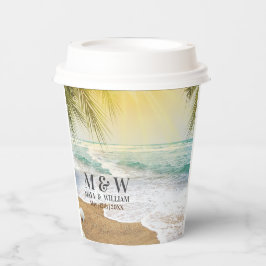 Eleganter Sonnenschein und Blue Ocean Beach Pappbecher