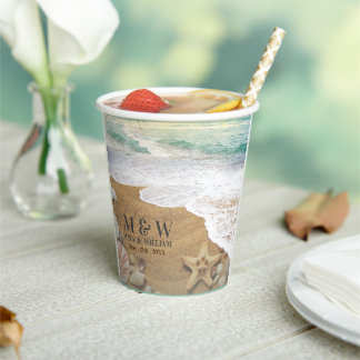 Eleganter Sonnenschein und Blue Ocean Beach Pappbecher