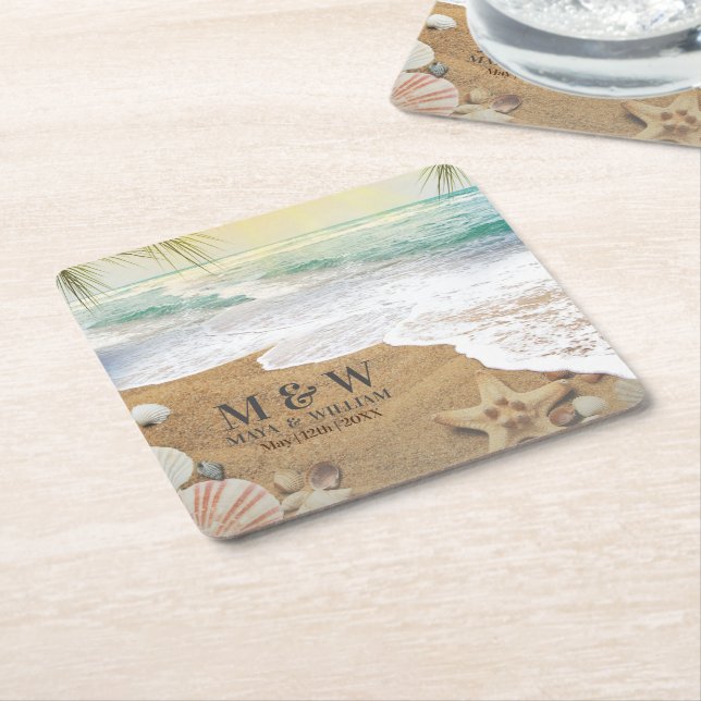 Eleganter Sonnenschein und Blue Ocean Beach Rechteckiger Pappuntersetzer (angewinkelt)