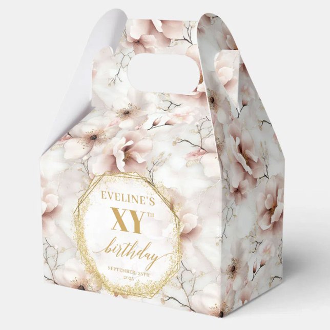 Eleganter Sparkling Pastellrosa Gold rustikaler Ge Geschenkschachtel (Elegant Sparkling pastel pink gold rustic birthday Favor Boxes)