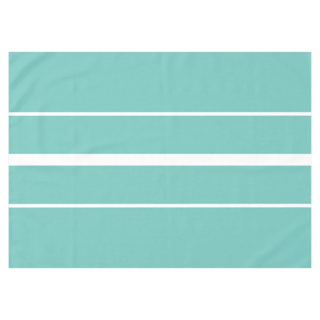 Eleganter Spaß Aquamarin Blaue Streifen Tischdecke (Vorderseite (Horizontal))