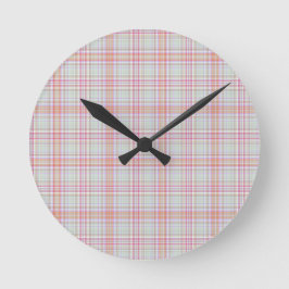 Eleganter Spaß, Classic Pink 'n Green Geometric Ka Runde Wanduhr