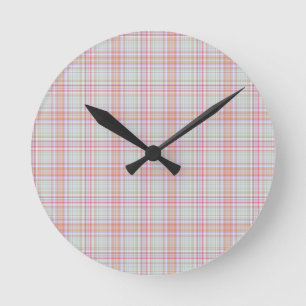 Eleganter Spaß, Classic Pink 'n Green Geometric Ka Runde Wanduhr