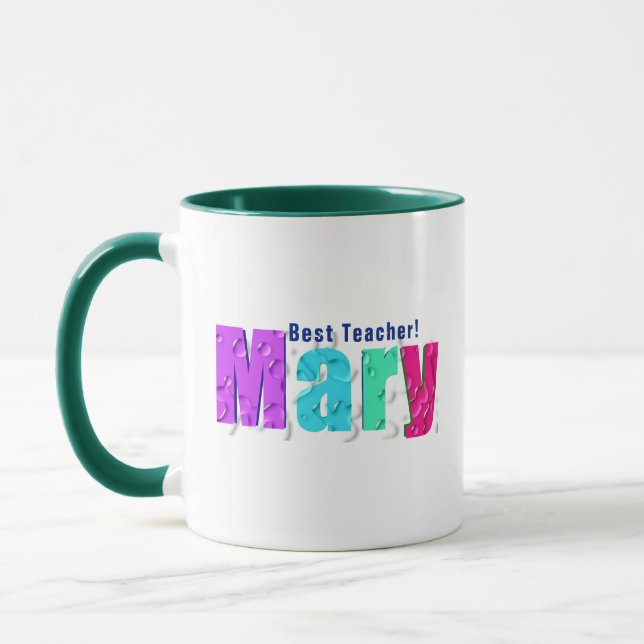 Eleganter Spaß farbenfroh "Mary" über Wassertropfe Tasse (Links)