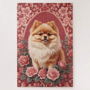 Eleganter Spitz Dog William Morris Inspiriert