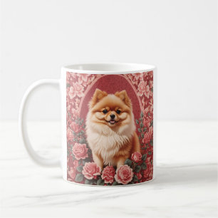 Eleganter Spitz Dog William Morris Inspiriert Kaffeetasse