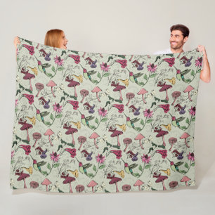 Eleganter Spring Garden Hummingbird & Blume Fleecedecke