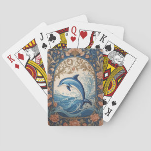 Eleganter springender Delfin, inspiriert von Willi Spielkarten