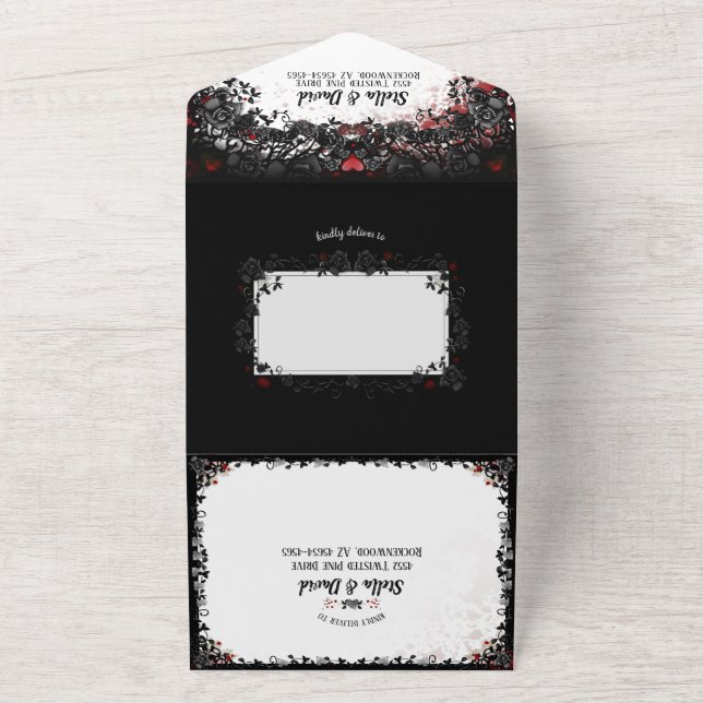 Eleganter Spritzer Halloween Hochzeit All In One Einladung (Außenbereich)