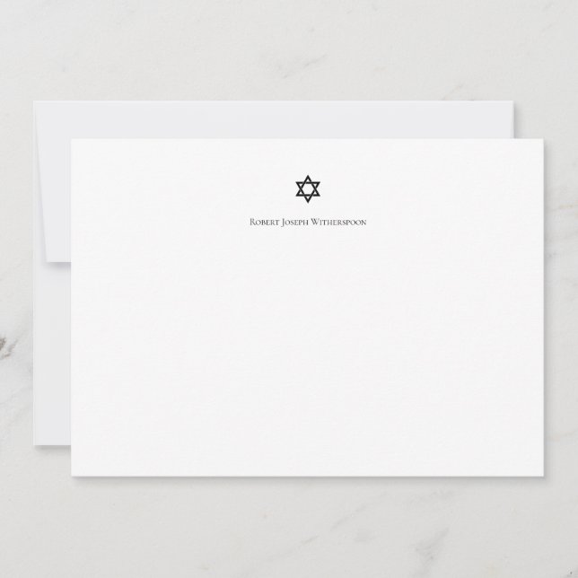 Eleganter Star der David Personalisiert Note Card Dankeskarte (Vorderseite)